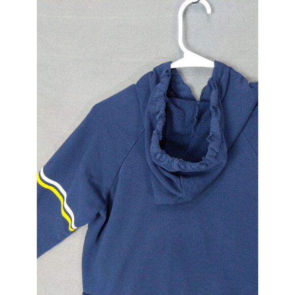 SOULCYCLE Womens Grinding Cropped Hoodie XS Distressed Navy Cotton Long Sleeve - Picture 10 of 11